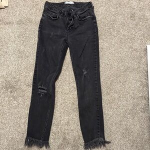 Free People Black Distressed Skinny Jeans